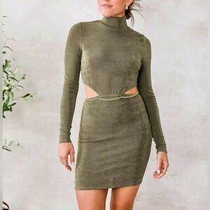 ACOA camo green cut out Dress